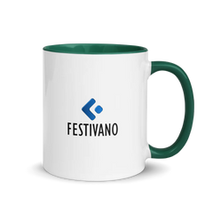 Festivano White Ceramic Mug with Color Inside