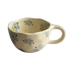 Korean Retro Hand-Painted Floral Mug