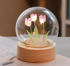 Handmade LED Tulip Flower Night Light – Bedside Table Lamp