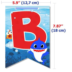 Happy Birthday Banner Garland Baby Shark Theme Party Supplies For Kids Baby Shower