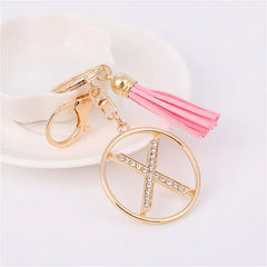 Rhinestones English Letter Alloy Keychain