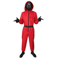 festivano, squid game, squidgame, 
squid, round 6, netflix, jumpsuit, 
squid game costume, red soldier, pink soldier, frontman