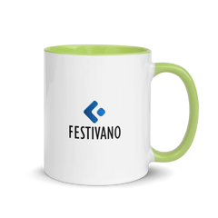 Festivano White Ceramic Mug with Color Inside