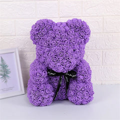 Rose Bear Artificial Flowers with LED Light Gift Box