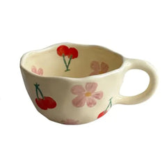 Korean Retro Hand-Painted Floral Mug