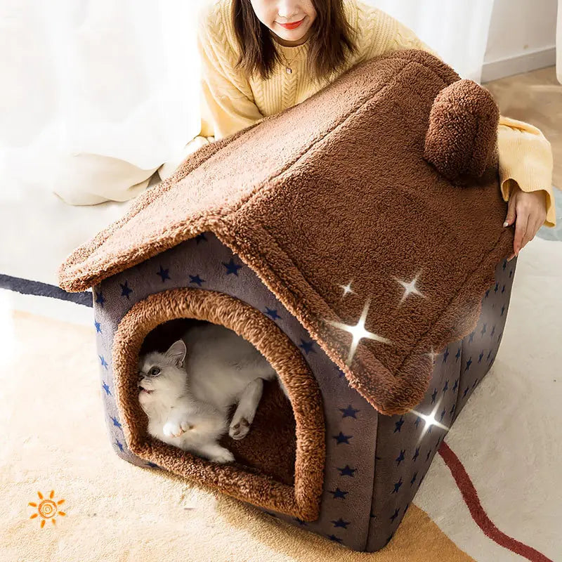 Soft Winter Dog Cat Bed House