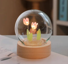 Handmade LED Tulip Flower Night Light – Bedside Table Lamp