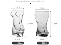 Man Women Body Beer Glass