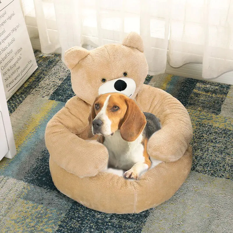 Super Soft Pet Bed with Cute Bear Hug