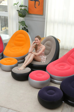 Thick Inflatable Lazy Sofa with Footstool